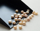 5mm Peach Color Pearls, Natural Fresh Water Pearl Cabochons, Pearls 10 Pcs