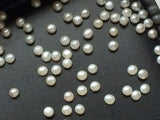 2-3mm Ivory Pearls, Natural Fresh Water Pearl Cabochons, Loose Flat Pearls