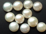 9mm Ivory Pearls, Natural Fresh Water Pearl Cabochons, Natural Round Flat Pearls