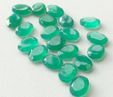 13x10mm Green Onyx Oval Table Cut Cabochons, Green Onyx Faceted Oval Cabochons