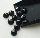 12mm Black Onyx Round RoseCut Cabochon, Black Onyx Faceted Flat Back Gemstones