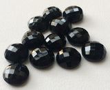 12mm Black Onyx Round RoseCut Cabochon, Black Onyx Faceted Flat Back Gemstones