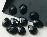 12x16mm Black Onyx Pear Cabochon, Black Onyx Flat Back, Onyx RoseCut Gemstones