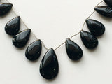 34x20mm-19x13mm Black Onyx Plain Pear Shaped Briolettes, Black Onyx Pear, Black