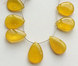 22-32 mm Yellow Chalcedony Pear Bead, Yellow Chalcedony Plain Briolettes, Yellow