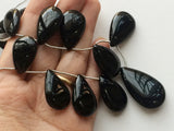 34x20mm-19x13mm Black Onyx Plain Pear Shaped Briolettes, Black Onyx Pear, Black