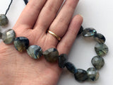 20 mm Labradorite Faceted Straight Drilled Pear Beads, Natural Flashy Blue Fire