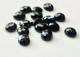 14x10mm Black Onyx Faceted Oval Cabochon, Black Onyx RoseCut Gemstones