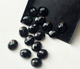 15x12mm Black Onyx Oval Rose Cut Flat Back Cabochon Black Onyx RoseCut Gemstones