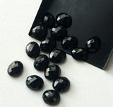 8x10mm Black Onyx Faceted Flat Back Cabochons, Onyx Rose Cut Gems, Onyx