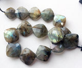 15-18 mm Labradorite Beads, Labradorite Faceted Cushion Cut Straight Drill Bead