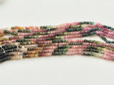 3mm Multi Tourmaline Faceted Rondelles, 13 Inches Tourmaline Faceted Rondelle