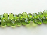 10x14 mm Peridot Mystic Quartz, Huge Hydro Peridot Color, Faceted Pear Beads