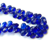 10x14 mm Royal Blue Mystic Quartz Faceted Pear Bead, Hydro Royal Blue Color Pear