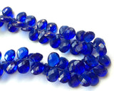 7x10 mm Each Cobalt Blue Mystic Quartz, Hydro Cobalt Blue Faceted Pear Beads