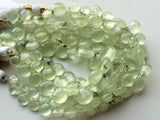 6-8 mm Prehnite Plain Heart Beads, Green Prehnite Heart Briolettes, Prehnite
