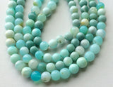 6-8mm Blue Opal Round Bead, Opal Plain Round Bead, Blue Opal Necklace, Blue Opal