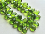 10x14 mm Peridot Mystic Quartz, Huge Hydro Peridot Color, Faceted Pear Beads