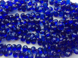 10x14 mm Royal Blue Mystic Quartz Faceted Pear Bead, Hydro Royal Blue Color Pear