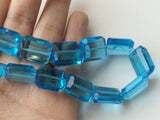 16-18 mm Hydro Blue Quartz, Mystic Blue Color Step Cut Tumble Beads, Blue Hydro