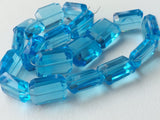 16-18 mm Hydro Blue Quartz, Mystic Blue Color Step Cut Tumble Beads, Blue Hydro