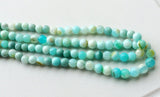 6-8mm Blue Opal Round Bead, Opal Plain Round Bead, Blue Opal Necklace, Blue Opal