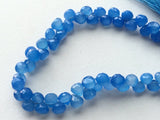 6-7 mm Blue Chalcedony Faceted Onion Briolettes, Onion Beads For Jewelry