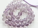 7.5-11mm Pink Amethyst Micro Faceted Round Beads, Pink Amethyst Faceted Balls