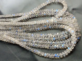 3.5-7mm Rainbow Moonstone Faceted Rondelle, Beautiful Rainbow Faceted Rondelles