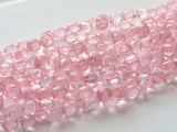 8 mm Rose Pink Color Coated Crystal Quartz Faceted Onion Bead, Crystal Quartz