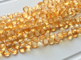 10 mm Citrine Color Crystal Coated Quartz Faceted Heart Briolette, Citrine Color