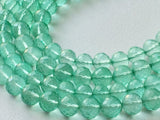 7-8mm Light Emerald Green Color Coated Crystal Quartz Faceted Round Balls, Green