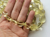 9x11 mm To 15x10 mm Lemon Quartz Beads, Lemon Plain Tumble, Lemon Quartz