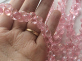 8 mm Rose Pink Color Coated Crystal Quartz Faceted Onion Bead, Crystal Quartz