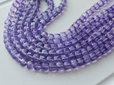 7 mm Amethyst Coated Crystal Quartz Box Beads, Coated Crystal Bead Faceted Box