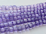 7 mm Amethyst Coated Crystal Quartz Box Beads, Coated Crystal Bead Faceted Box