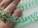 7-8mm Light Emerald Green Color Coated Crystal Quartz Faceted Round Balls, Green