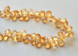 5x8 mm Citrine Coated Crystal Bead, Crystal Faceted Pear Beads, Citrine Color