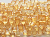 5x8 mm Citrine Coated Crystal Bead, Crystal Faceted Pear Beads, Citrine Color