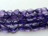 13-17 mm Amethyst Color Crystal Quartz Faceted Tumble Beads, Purple Coated