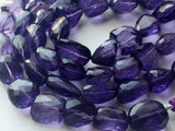 13-17 mm Amethyst Color Crystal Quartz Faceted Tumble Beads, Purple Coated