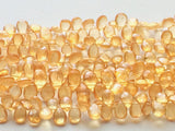 5x8 mm Citrine Coated Crystal Bead, Crystal Faceted Pear Beads, Citrine Color