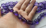 13-17 mm Amethyst Color Crystal Quartz Faceted Tumble Beads, Purple Coated