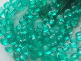 8 mm Emerald Green Color Crystal Quartz Faceted Heart Beads, Coated Crystal