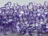 7x10mm To 8x11mm Amethyst Color Coated Crystal Quartz Faceted Pear Bead, Purple