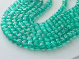 7-8 mm Emerald Green Color Coated Crystal Quartz Faceted Box Cube Beads, Green