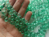 7x10 mm Light Green Micro Faceted Tear Drop Crystal Coated Crystal Beads, Coated