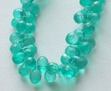 6x9 mm Emerald Green Color Crystal Quartz Coated Crystal Tear Drop Beads, 4 In