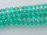 7-8mm Emerald Green Color Coated Crystal Quartz Facet Round Balls Green Crystal