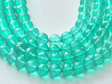 7-8mm Emerald Green Color Coated Crystal Quartz Facet Round Balls Green Crystal